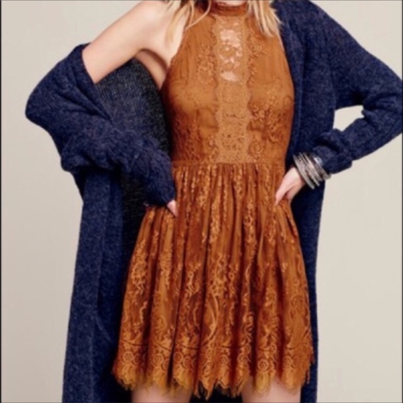 Free People Dresses & Skirts - LOWEST PRICE Free People brown lace mesh dress